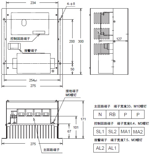 3G3MX2-V2 外形尺寸 14 